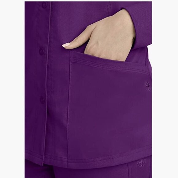 Healing Hands Scrub Jacket 5 Pocket Daisy Snap-up Scrubs Jacket, Small - Picture 3 of 7